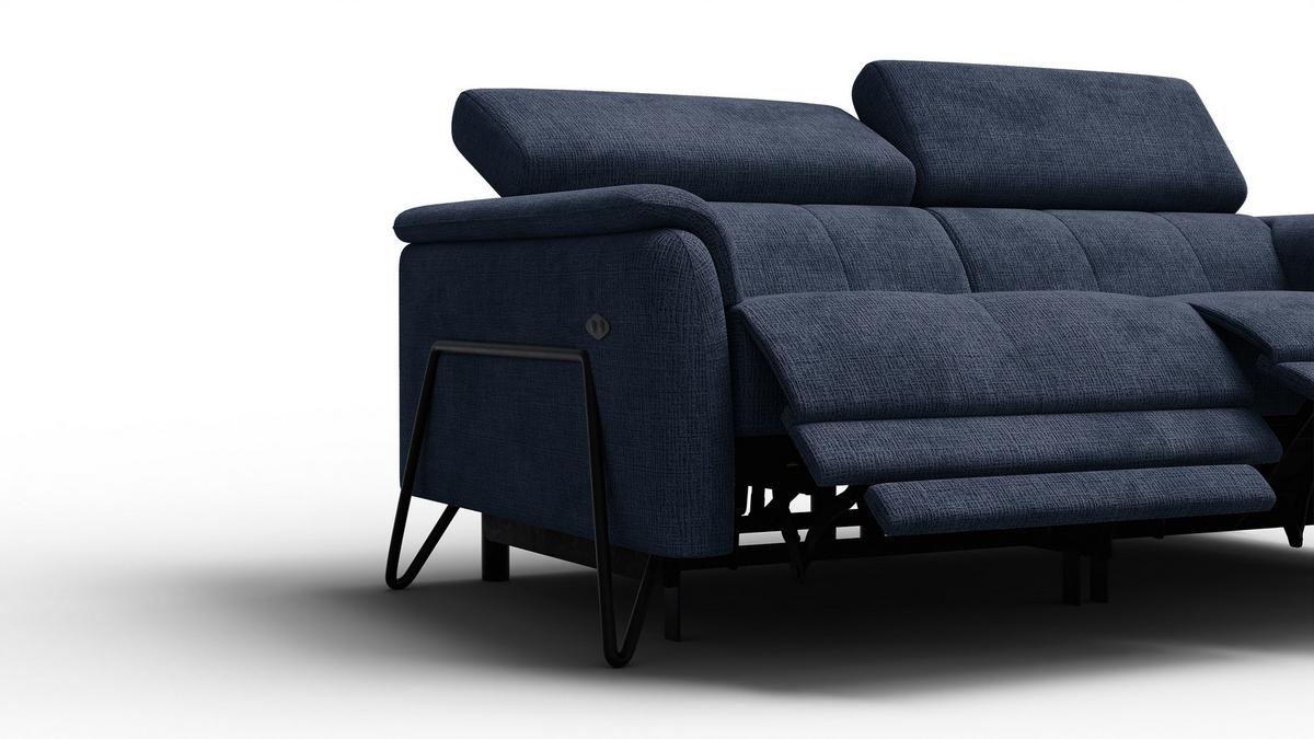 RELAXSOFA RODEN 3-Sitzer, marineblau - Dunkelblau, Holz/Textil (194/82/103cm) - Wozimo
