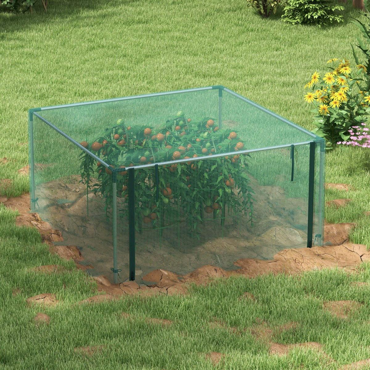 PFLANZENSCHUTZZELT mit Reißverschlusstür, für Garten, Balkon, Stahl, Grün - Grün, Metall (125/62.5/125cm) - Outsunny