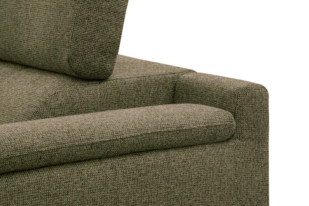 ECKSOFA FIERO 5-Sitzer, olivgrün - Schwarz/Olivgrün, Holzwerkstoff/Textil (158/269cm) - Wozimo