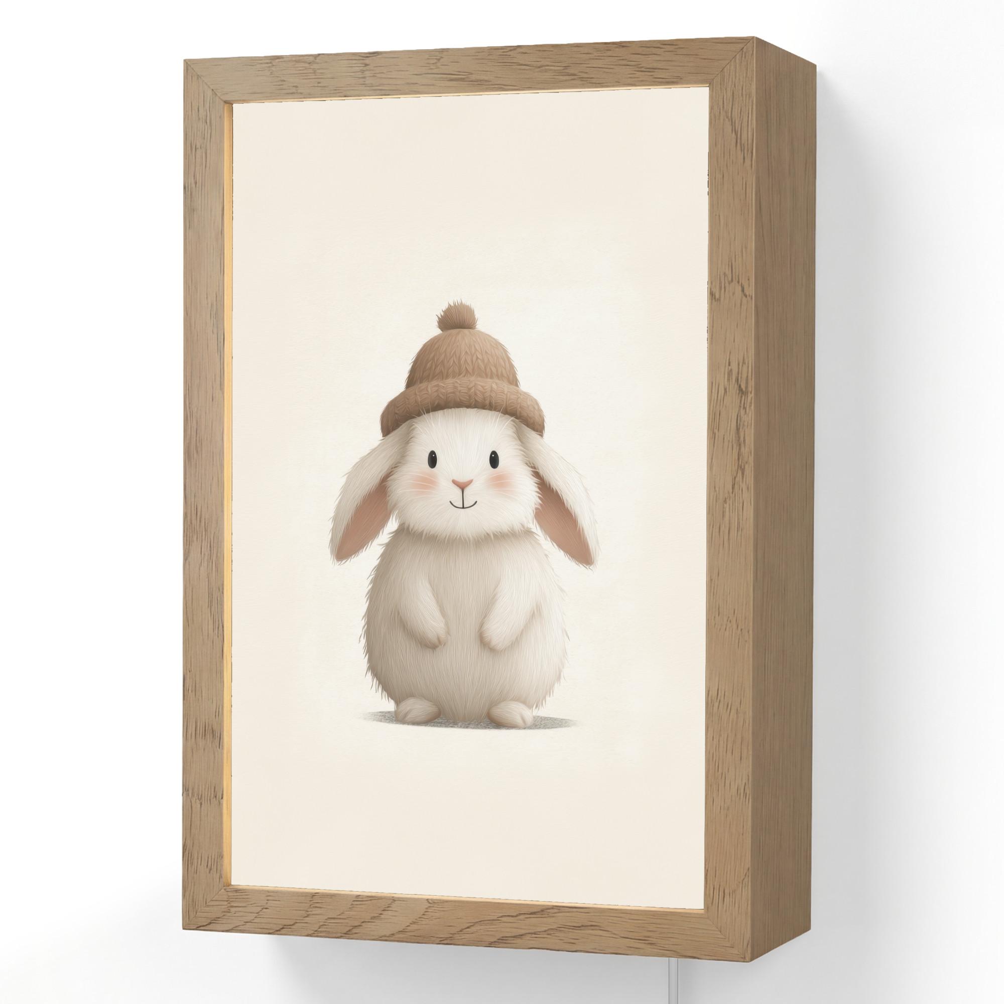 WANDLEUCHTE Kaninchen - Hut - Ohren - Beige 20x30 cm - Creme, Holzwerkstoff (20/30/8cm) - OnlyWow