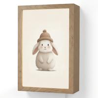 WANDLEUCHTE Kaninchen - Hut - Ohren - Beige 20x30 cm - Creme, Holzwerkstoff (20/30/8cm) - OnlyWow