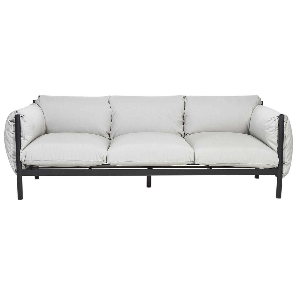 5-SITZER LOUNGE SET 2-teilig hellgrau/schwarz Esperia - Hellgrau/Schwarz, Metall - Beliani
