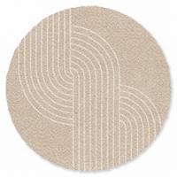FUSSMATTE Parallele Linien - Leichte Textur - Beige Türmatte 120x120 cm - Beige, Kunststoff (120/0.4cm) - MuchoWow