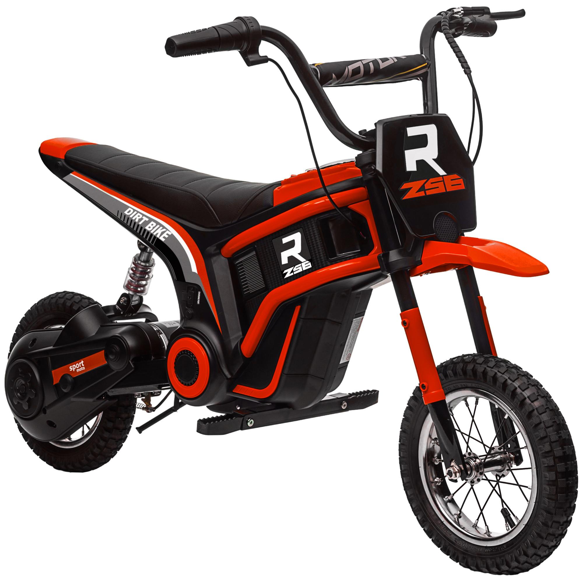 ELEKTRO Motorrad Kinder Elektromotorrad mit 24V 350W Motor, 8-16 KMH Rot - Rot, Kunststoff (119/64/76.5cm) - HOMCOM