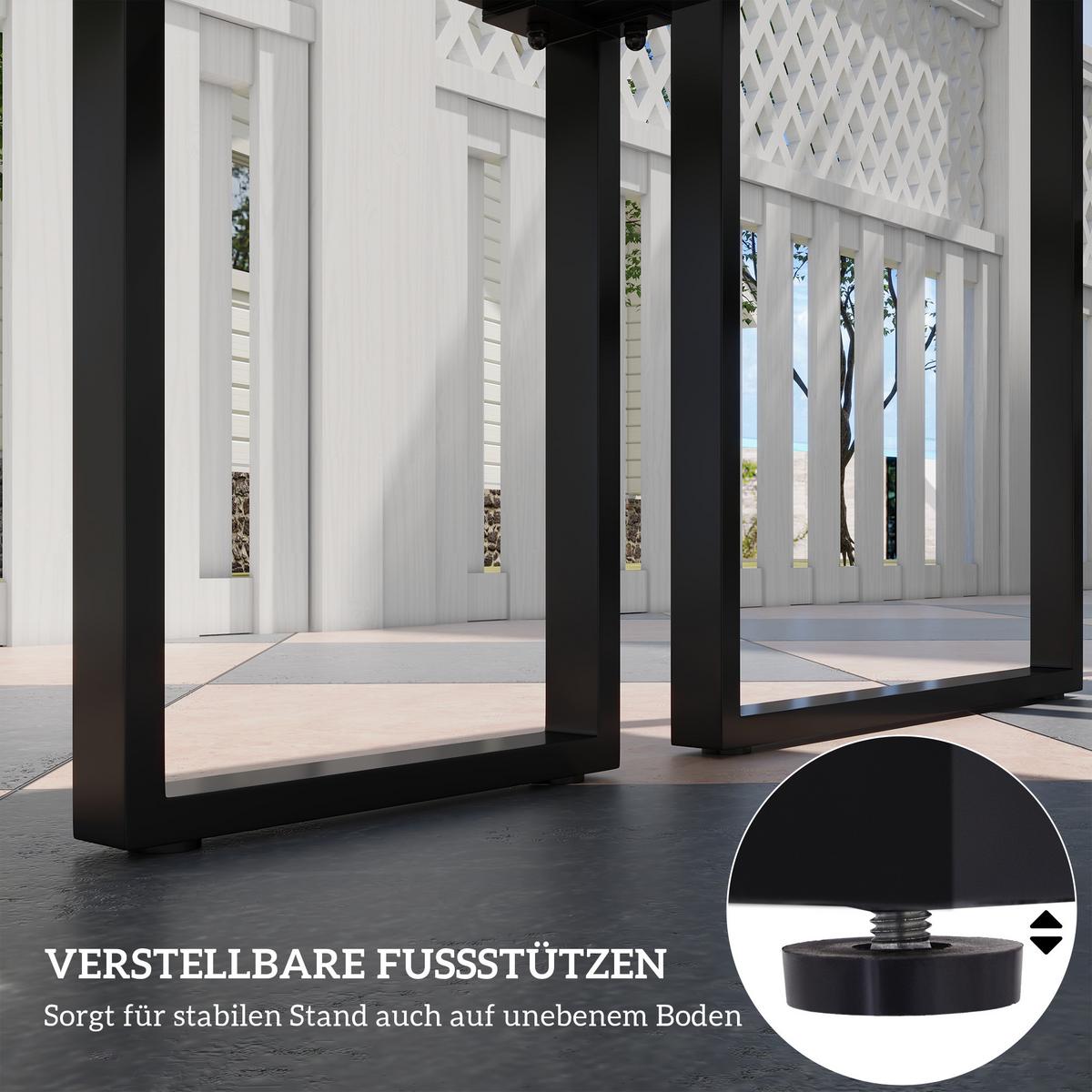 MÖBELSET Festgarnitur, Schwarz, Metall - Schwarz, Metall - Outsunny