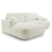 ECKSOFA Fuerro Weiß Strukturstoff - Schwarz/Weiß, Kunststoff/Textil (260/168cm) - Selsey