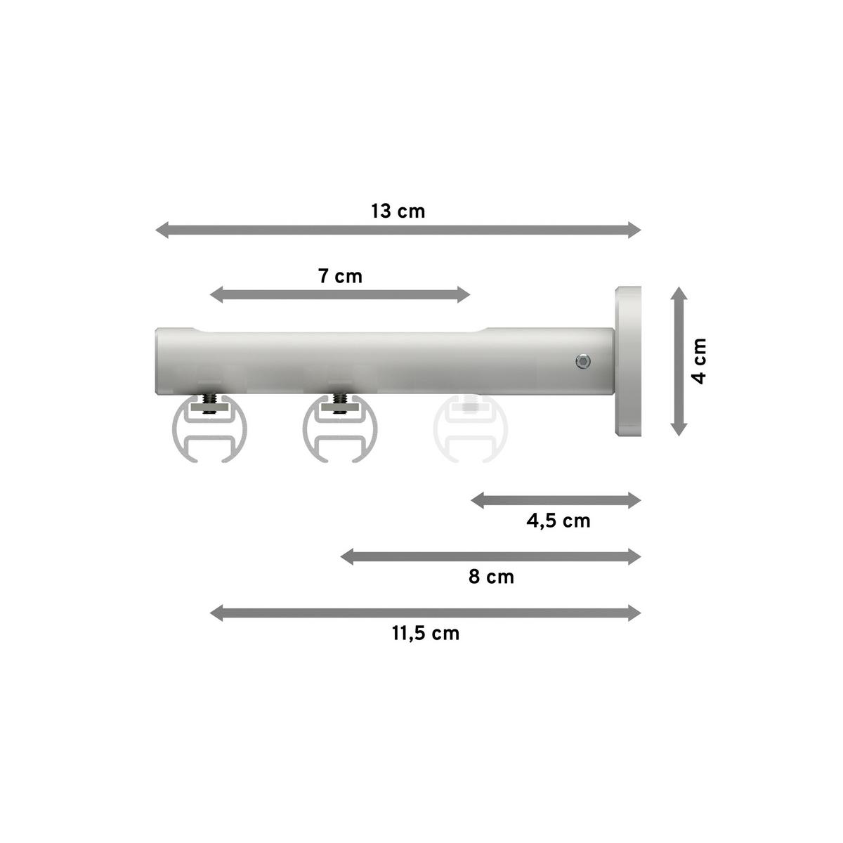 GARDINENSTANGE INNENLAUF Siteno Elanto 160 cm, 2-läufig, 20 mm Ø Weiß - Weiß, Metall (160cm) - INTERDECO