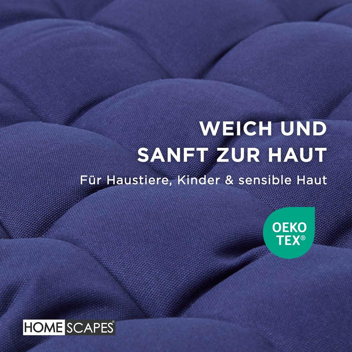 BANKAUFLAGE 2-Sitzer dunkelblau 108/42/5 cm - Dunkelblau, Textil (108/42/5cm) - Homescapes