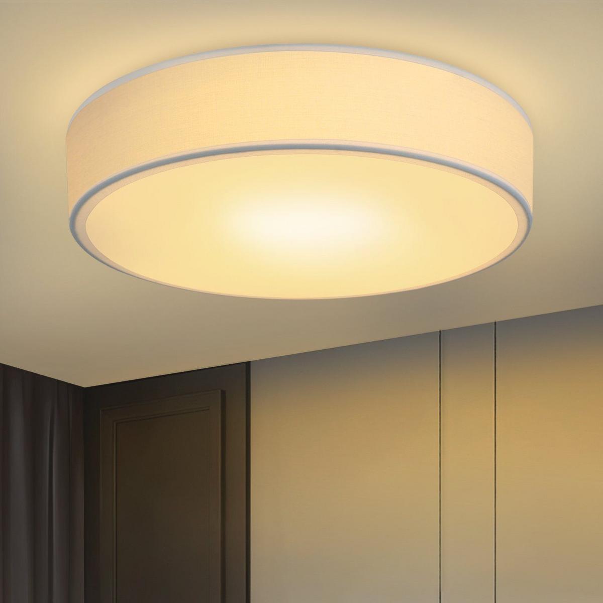 LED-DECKENLEUCHTE Booker 30/30/10 cm - Weiß, Textil (30/30/10cm) - Nettlife