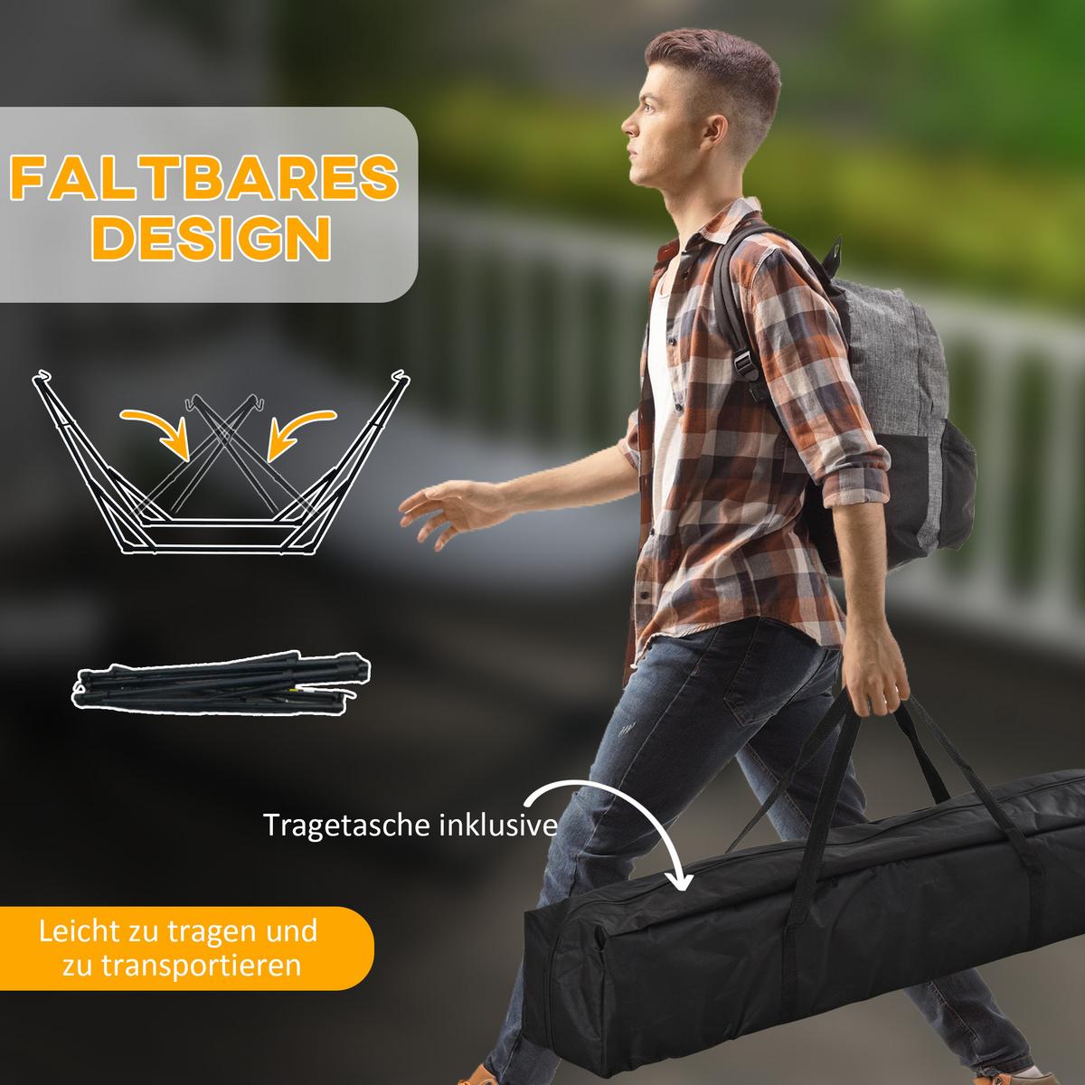 HÄNGEMATTENGESTELL, Metal, Nylon, Weiß - Weiß, Metall (263/89/100cm) - Outsunny