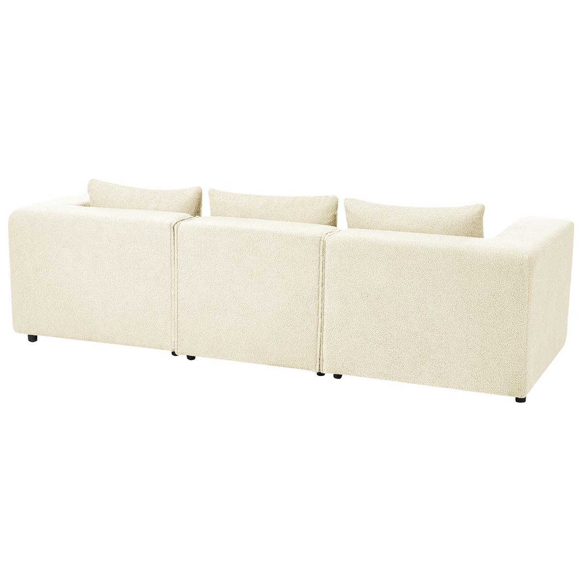 3-SITZER-MODULSOFA Cremeweiß Bouclé Axebo - Creme, Textil (258/93/94cm) - Beliani