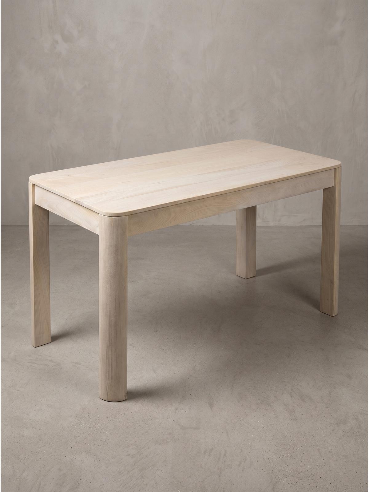 ESSTISCH CHARENTE, Mango Massivholz, handgefertigt, Weiß-Mango, 120 x 60 x 76 cm - Beige/Weiß, Holz (60/120/76cm) - KADIMA DESIGN