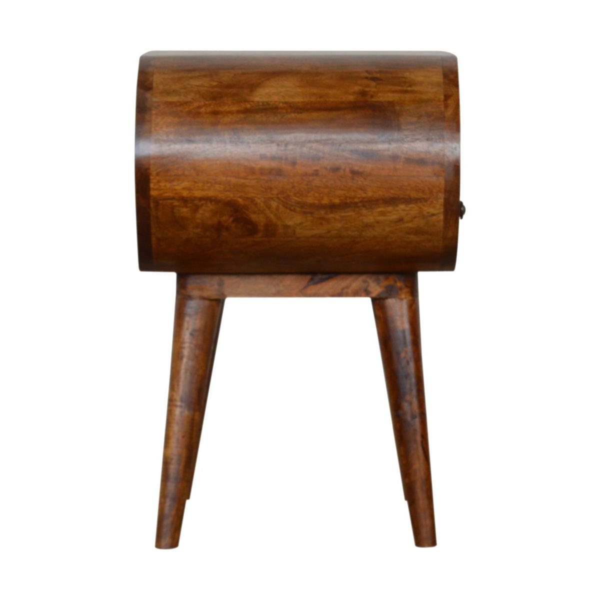 NACHTTISCH LUNA - Kastanienfarben/Messingfarben, Holz/Metall (45/54/35cm) - Artisan Furniture
