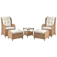 LOUNGE-SET Braun Ponza - Creme/Braun, Kunststoff (60/104/68cm) - Beliani