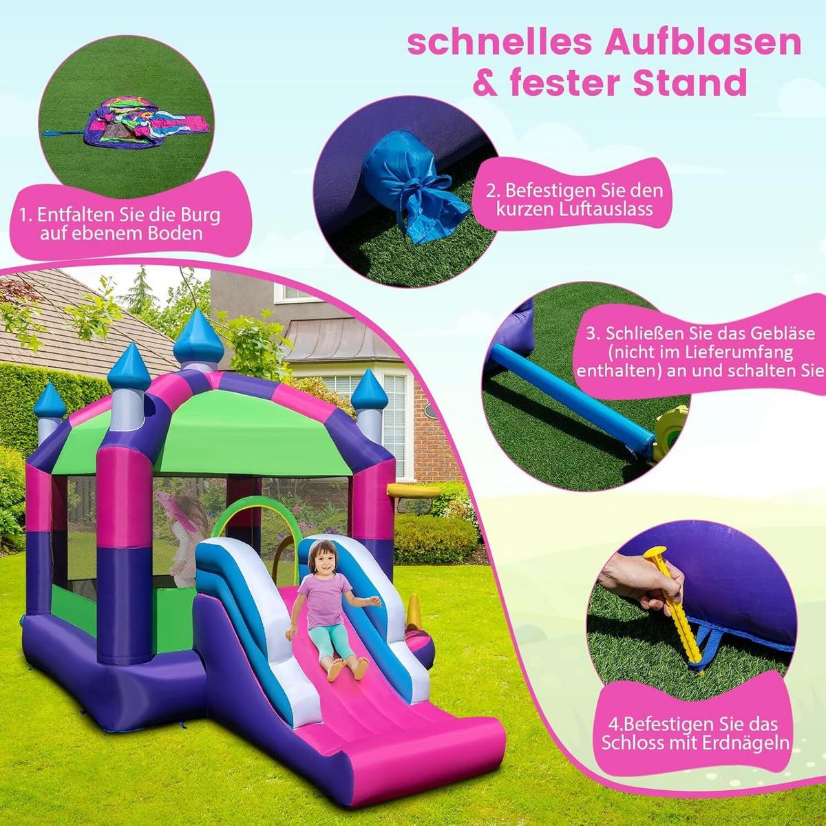 HÜPFBURG 300cm Multicolor - Multicolor, Kunststoff (332/385/300cm) - COSTWAY