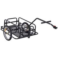 FAHRRADANHÄNGER Lastenanhänger 40 kg Belastbarkeit Transportanhänger klappbar - Schwarz, Metall (71.5/77/155cm) - HOMCOM
