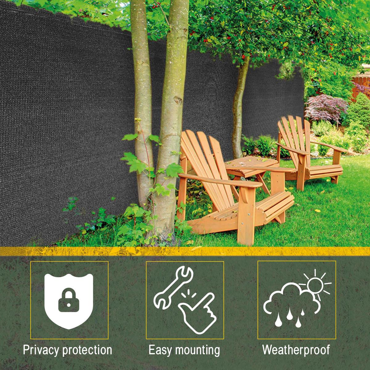 SICHTSCHUTZZAUN SolVision SG80 100/5000 cm Anthrazit - Anthrazit, Kunststoff (5000/100cm) - Sol Royal