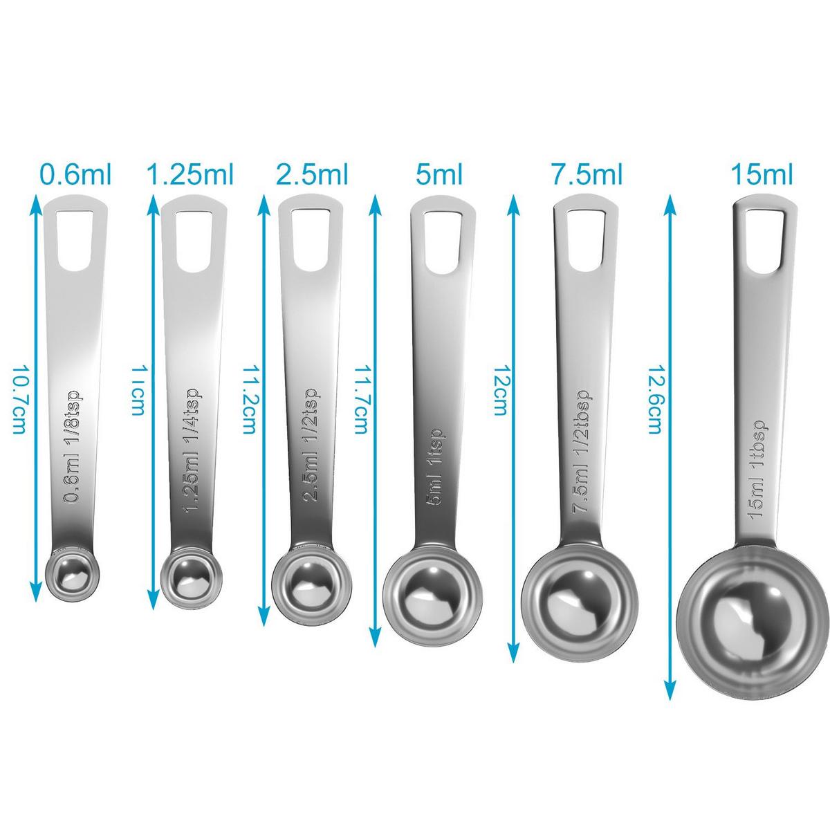 MESSLÖFFEL SET (6-tlg.) - Silberfarben, Metall (0.015L) - Intirilife