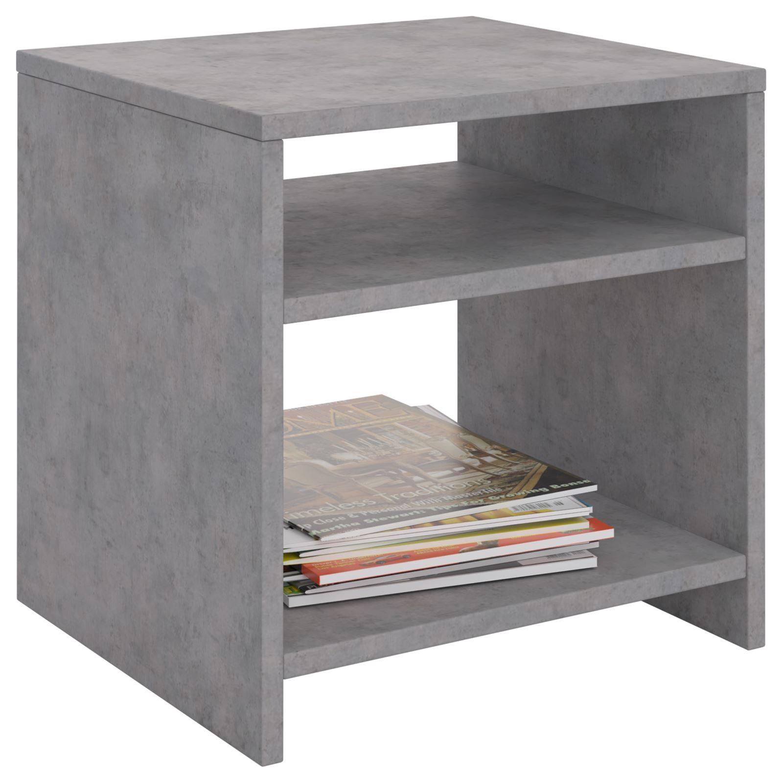 NACHTTISCH ALMERIA Betonoptik - Grau, Holzwerkstoff (37/40/40cm) - CARO-Möbel