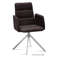 ARMLEHNSTUHL (6er-Set) Dorlen 52x92x60 Edelstahl/Espresso - Edelstahlfarben/Dunkelbraun, Kunststoff (60/92/52cm) - 58aufmkessel