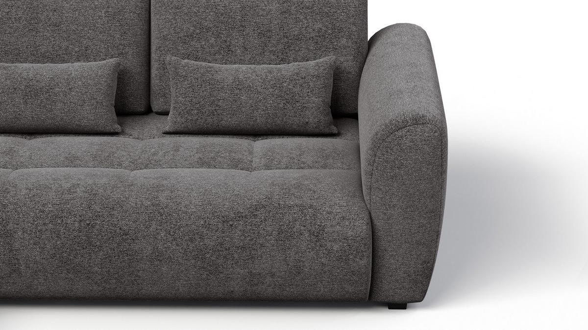 ECKSOFA SORENO 4-Sitzer, dunkelgrau - Dunkelgrau/Schwarz, Holz/Textil (293/171cm) - Wozimo