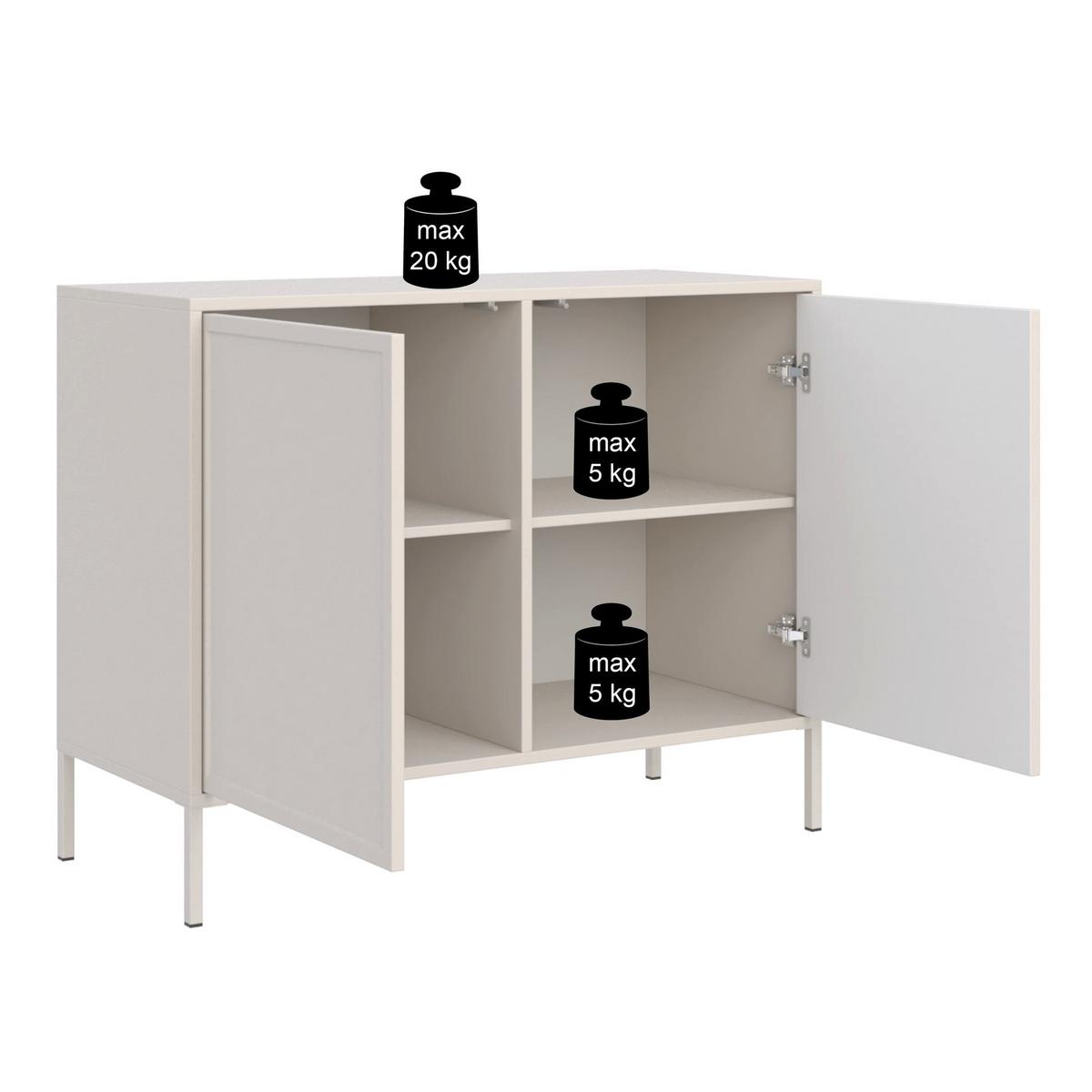 SIDEBOARD Velveto Kaschmir 100 cm - Kaschmir, Holzwerkstoff/Metall (100/86/40cm) - Selsey