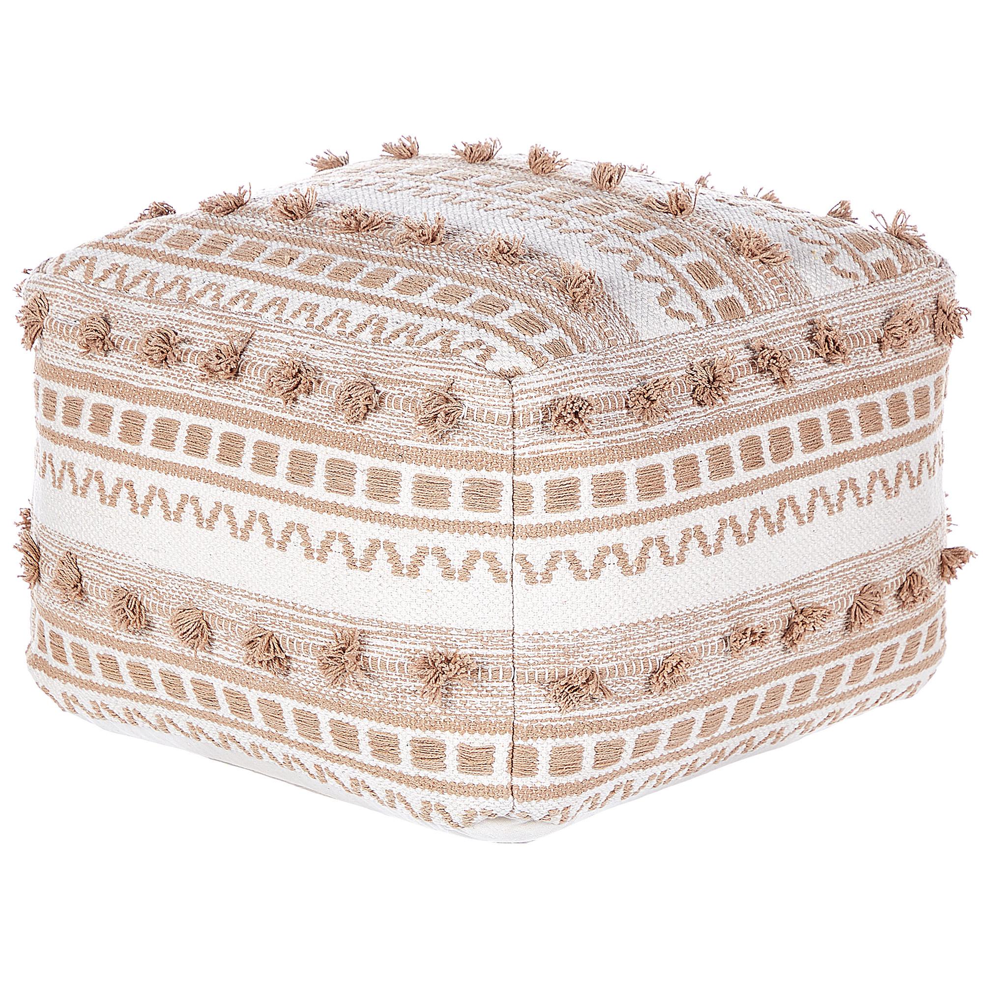 POUF Hellbeige Karaw - Beige, Naturmaterialien (50/35/50cm) - Beliani