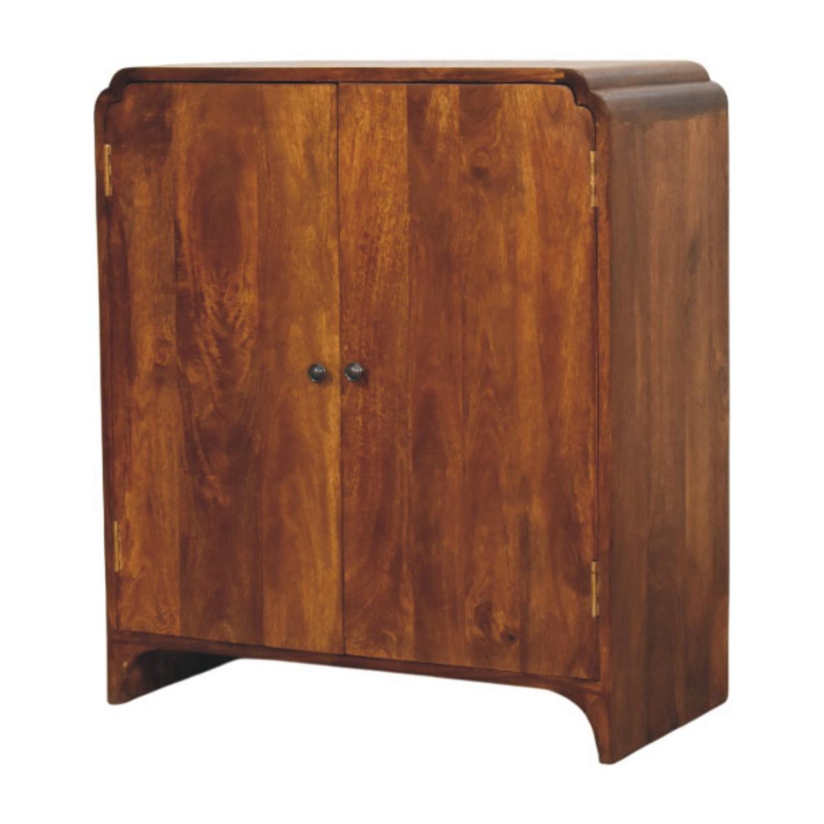 SCHRANK Rich-Kastanien-Finish, 2 Regale innen, Braun - Braun, Holz (35/80/70cm) - Artisan Furniture
