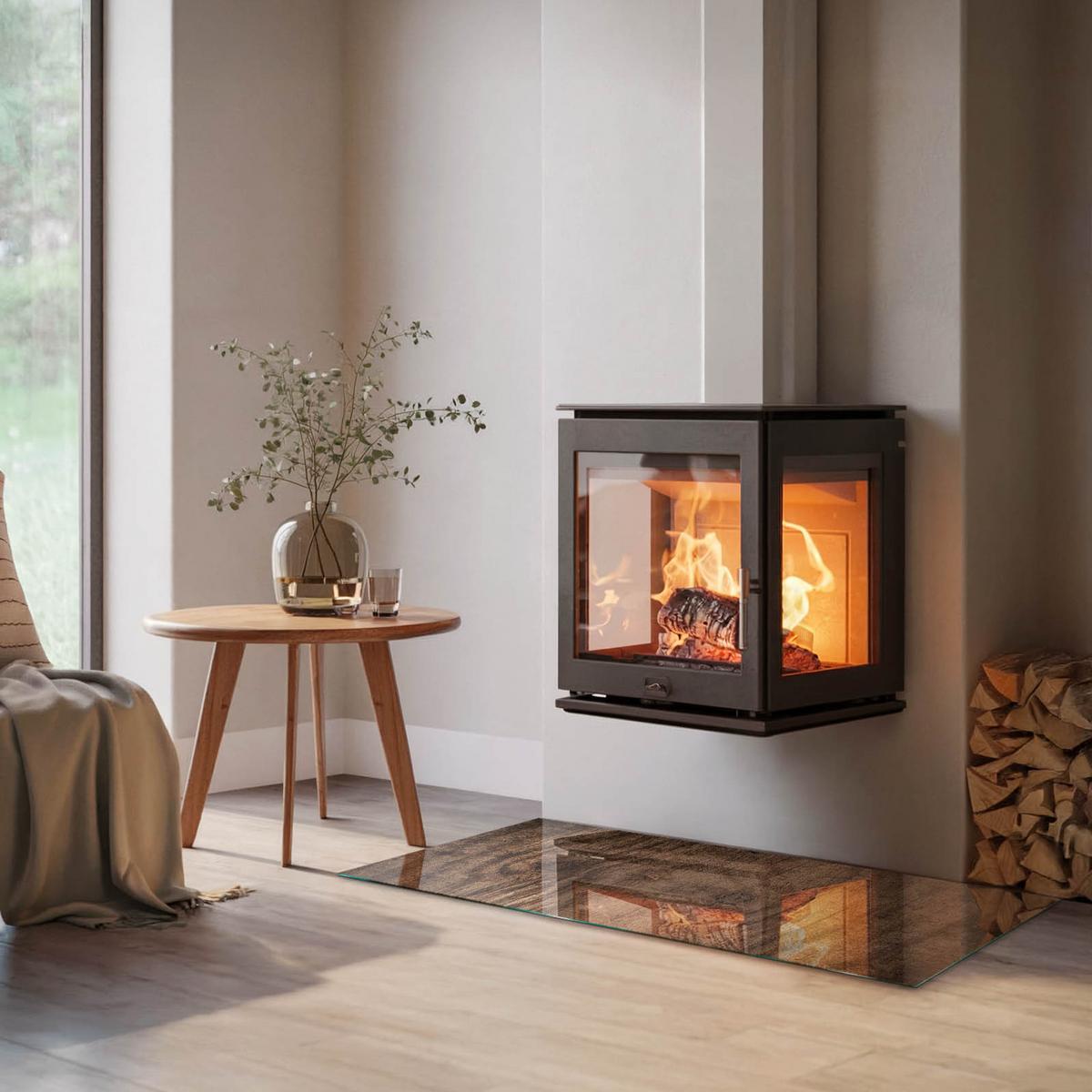GLASPLATTE für Kamin 120x60 cm - Braun, Glas (120/60/0.4cm) - TULUP