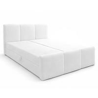 BOXBETT ANKARRA 160x200 cm mit Bettkasten und Matratze - Weiß + TOPPER - Schwarz/Weiß, Holz/Holzwerkstoff (160/200cm) - AX Living