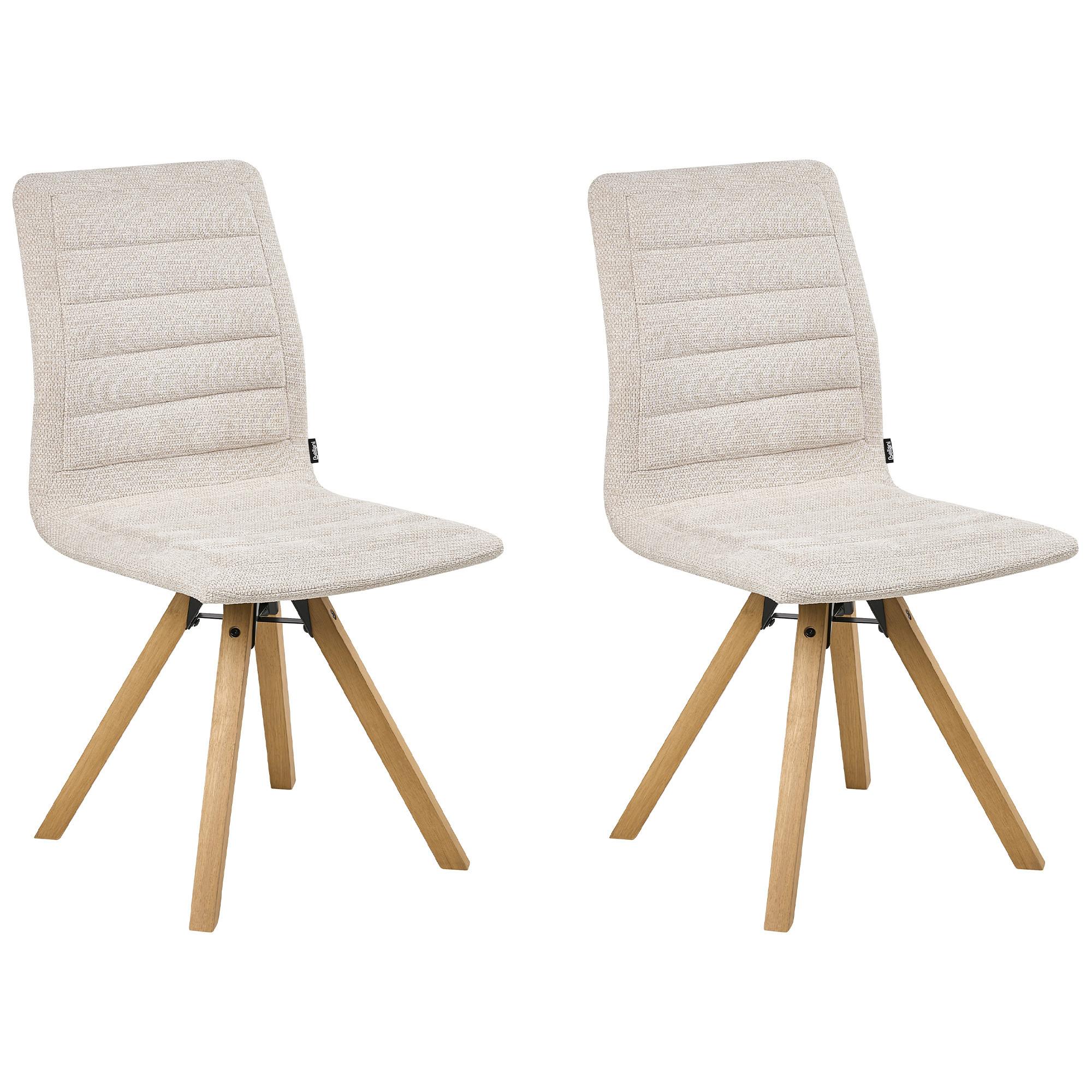 ESSZIMMERSTUHL Beige Rox - Beige/Braun, Textil (64/91/65cm) - Beliani