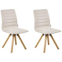 ESSZIMMERSTUHL Beige Rox - Beige/Braun, Textil (64/91/65cm) - Beliani