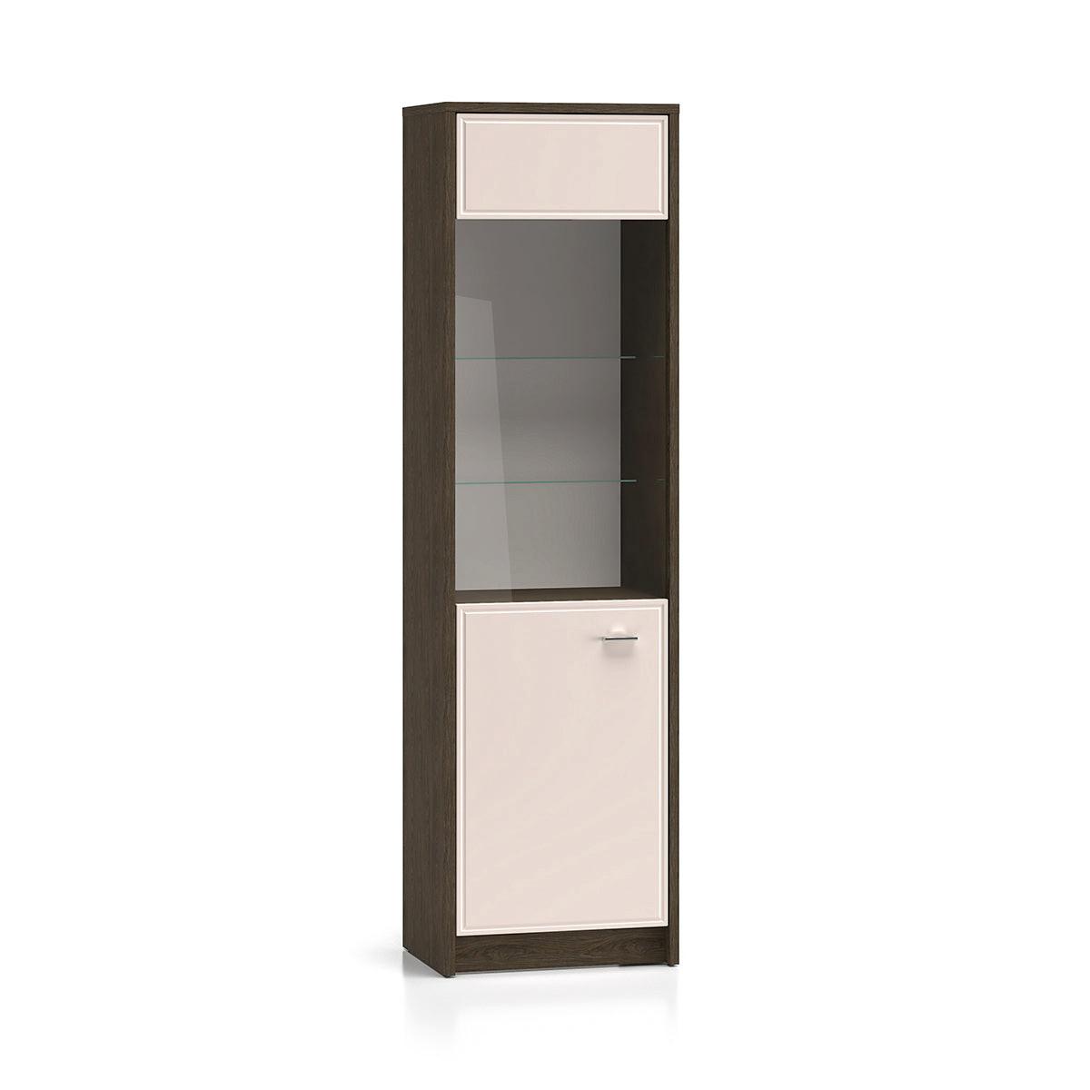 VITRINE Kaius Kaschmir und Dunkles Holz - Beige, Holzwerkstoff (54.6/194.7/40cm) - Petits-meubles