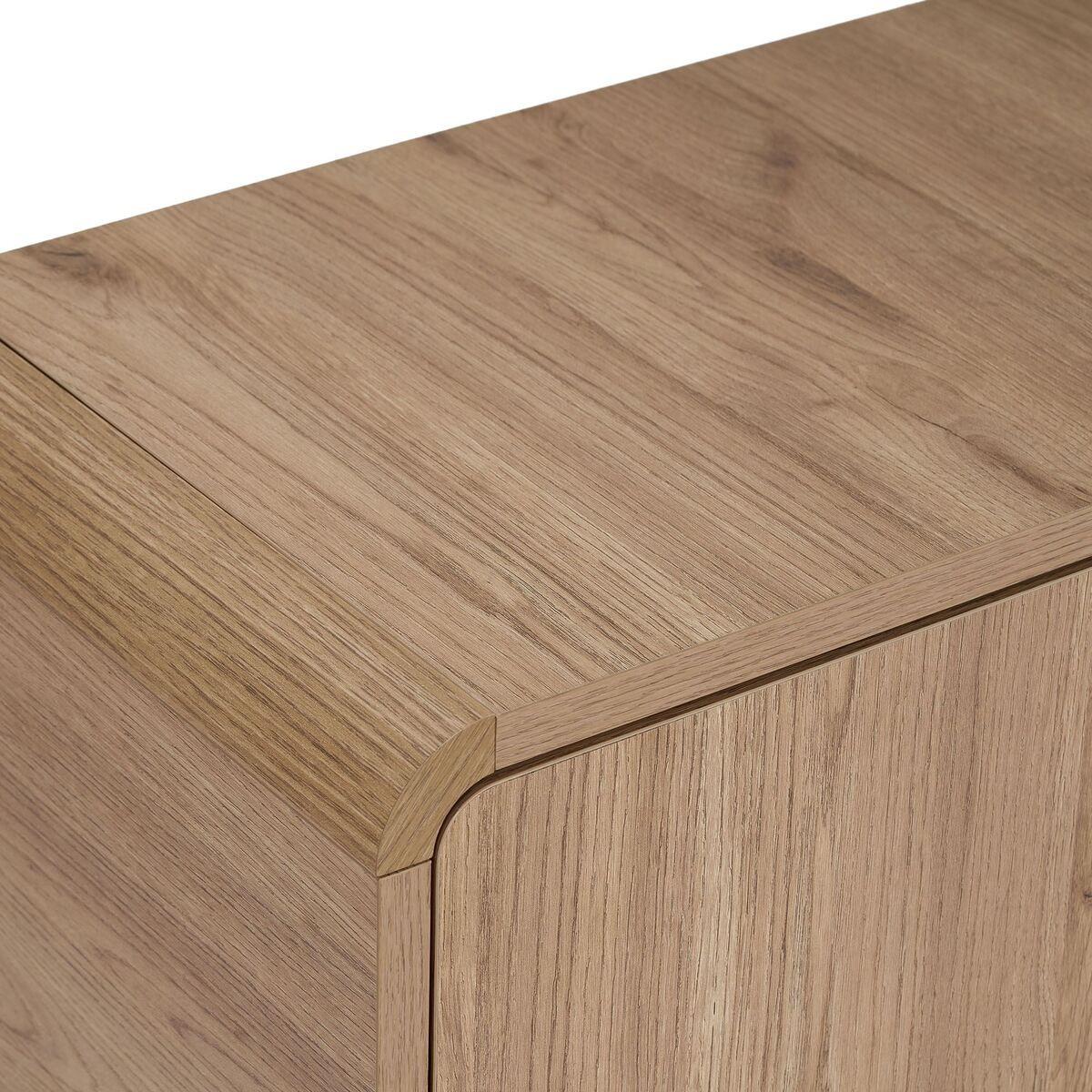 TV-MÖBEL mit 2 Türen, 2 Fächern und abgerundeten Kanten 34/52/180 cm - Eichefarben, Holzwerkstoff (34/52/26cm) - Calicosy