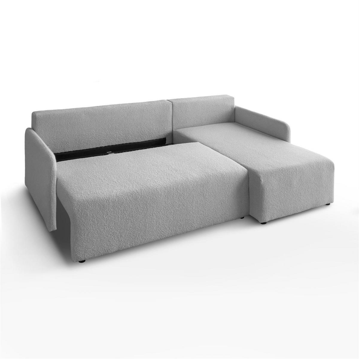 ECKSOFA CUDDLE mit Schlaffunktion und Bettkasten, Quelle 83 - Hellgrau, Textil (213/145cm) - Lookway