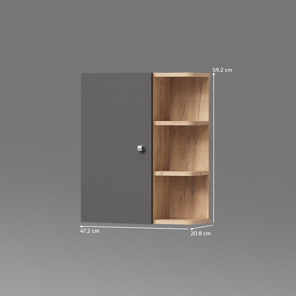 BADSCHRANK Fucino Anthrazit 47.2 x 59.2 cm - Anthrazit, Holzwerkstoff (47.2/59.2/20.8cm) - Livinity®