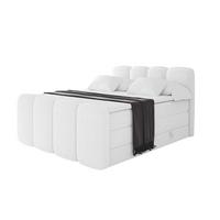 BOXBETT mit Matratze H3|H4 und Lattenrost - NINA-Z KING - 180x200 cm Quelle - Weiß - Weiß, Holzwerkstoff (180/200cm)