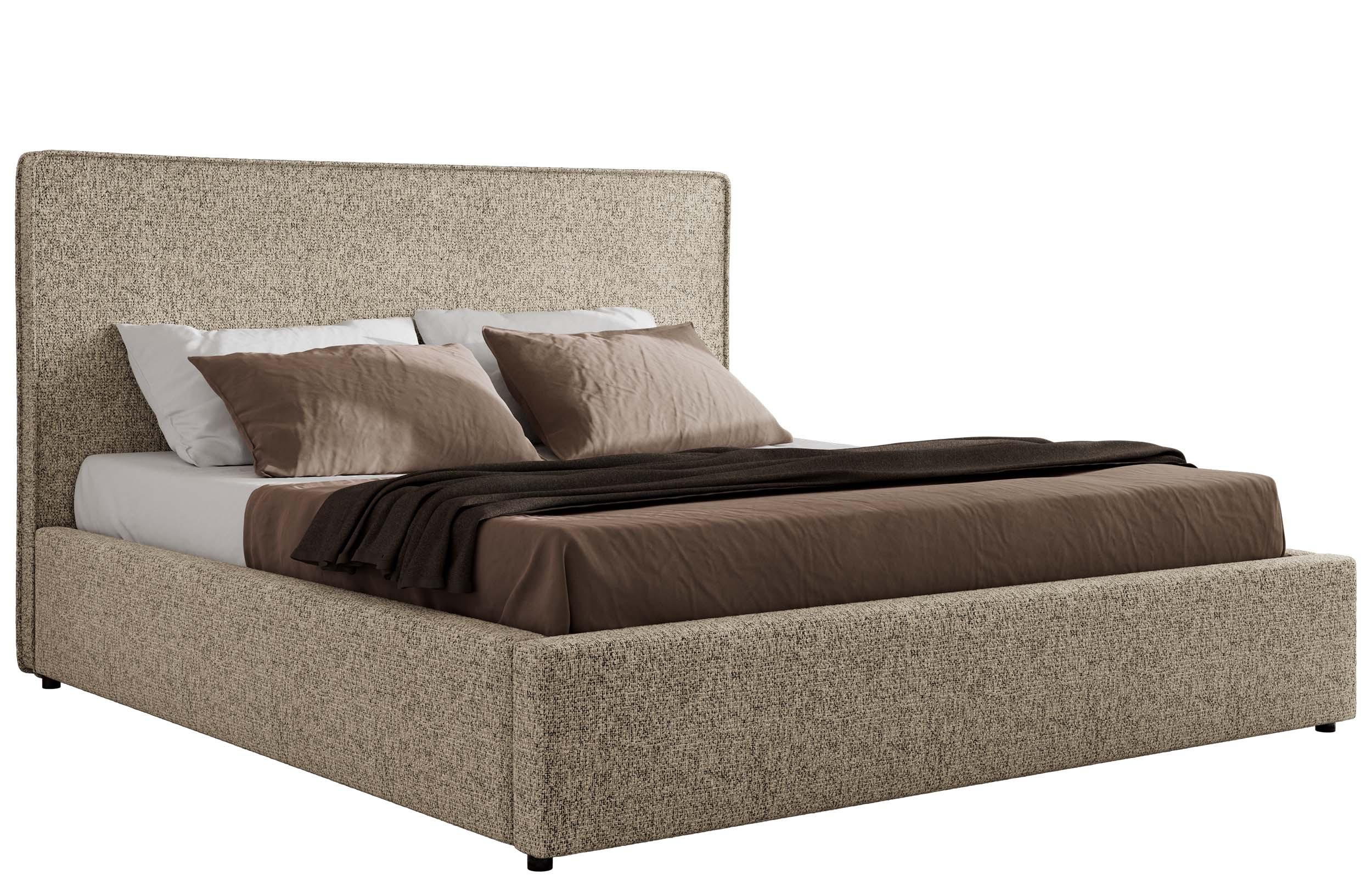 POLSTERBETT CORIVO CLASSIC 140/200 - Dunkelbeige Strukture - Schaum-Matratze - Bronzefarben, Textil (140/200cm) - MKS