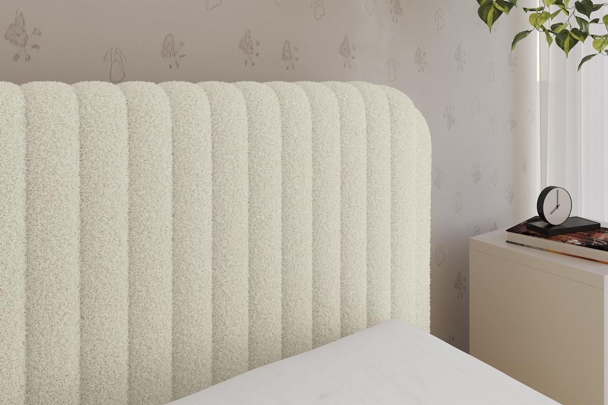 EINZELLBETT Jugendbett mit Bettkasten und Matratze H3/H4, Links - AURY 90x200 Beige - Champagner, Holzwerkstoff/Textil (90/200cm) - ALTDECOR