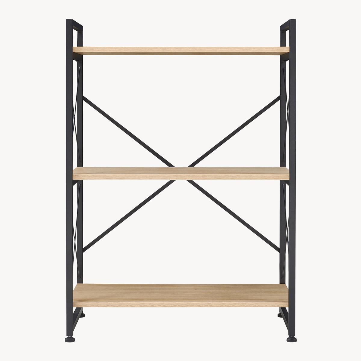 STANDREAGL Skørping - Eichefarben/Schwarz, Holzwerkstoff/Metall (65/90/30cm) - [en.casa]
