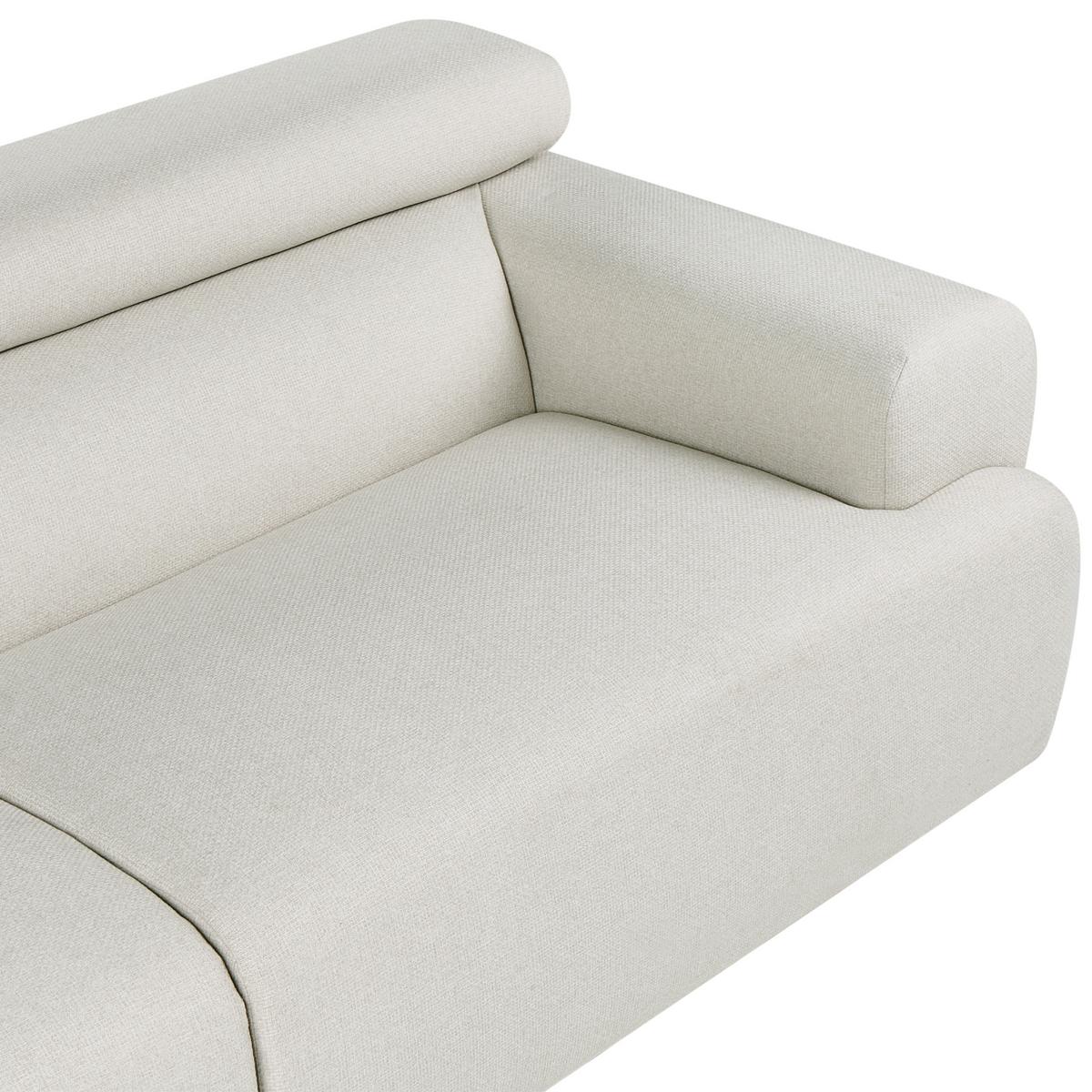 3-SITZER-SOFA Stoff Cremeweiß Hovden - Creme, Textil (210/69/95cm) - Beliani
