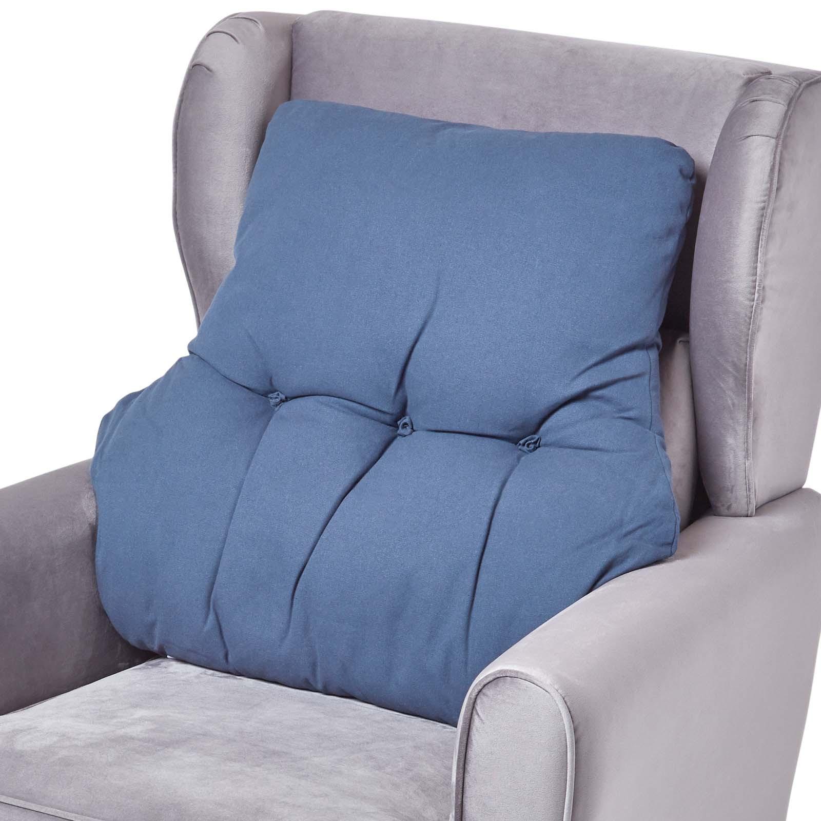 RÜCKENKISSEN dunkelblau 68/58 cm – Stützkissen für Sessel, Baumwolle - Dunkelblau, Textil (68/15cm) - Homescapes