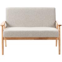 SOFA 2-Sitzer Hellbraun/Grau Esrum - Hellbraun/Grau, Holz/Textil (111/79/72cm) - Beliani
