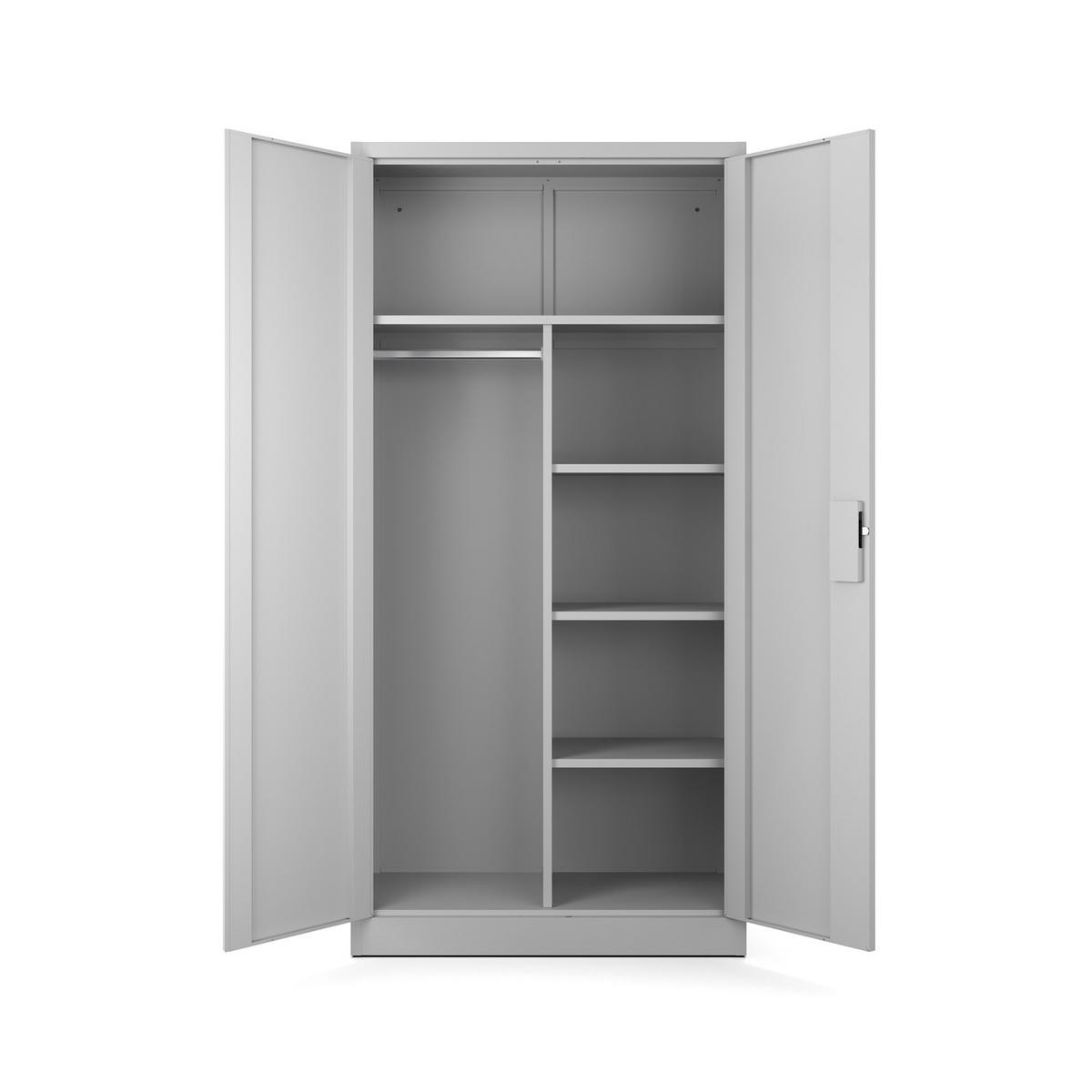 SOZIALRAUMSCHRANK aus Stahl Metallschrank für Büro Stahlschrank für Dokumente Akten Hellgrau 90x45x185cm - Hellgrau, Metall (90/185/45cm) - Muralo