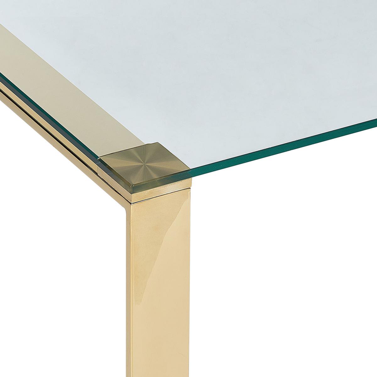 KONSOLENTISCH mit Glasplatte Gold Tilon - Transparent/Goldfarben, Glas (40/120/75cm) - Beliani