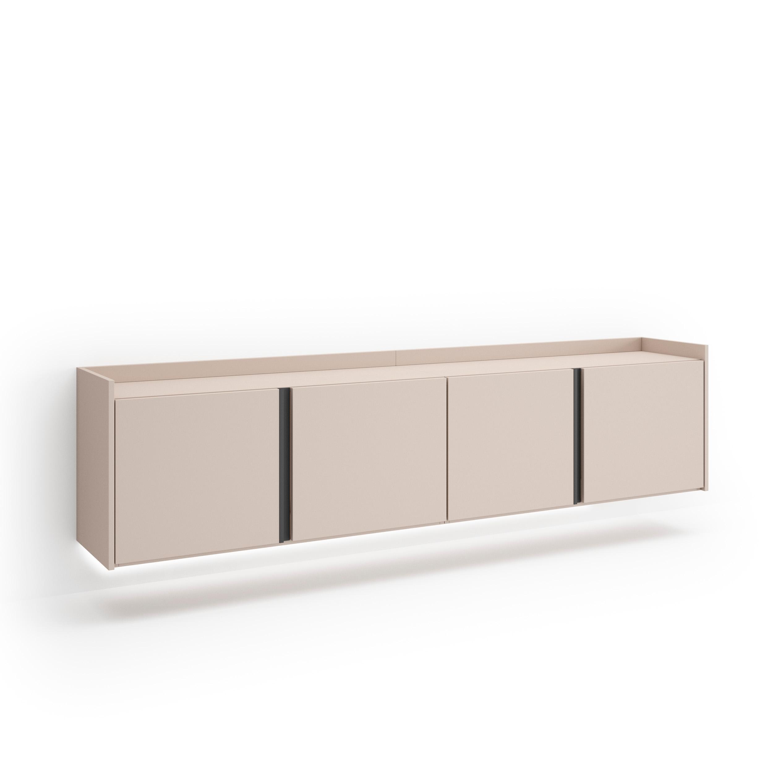 LOWBOARD, Beige, 207/35/50cm, Hängend - Beige, Holzwerkstoff (207/50/35cm) - Skraut Home