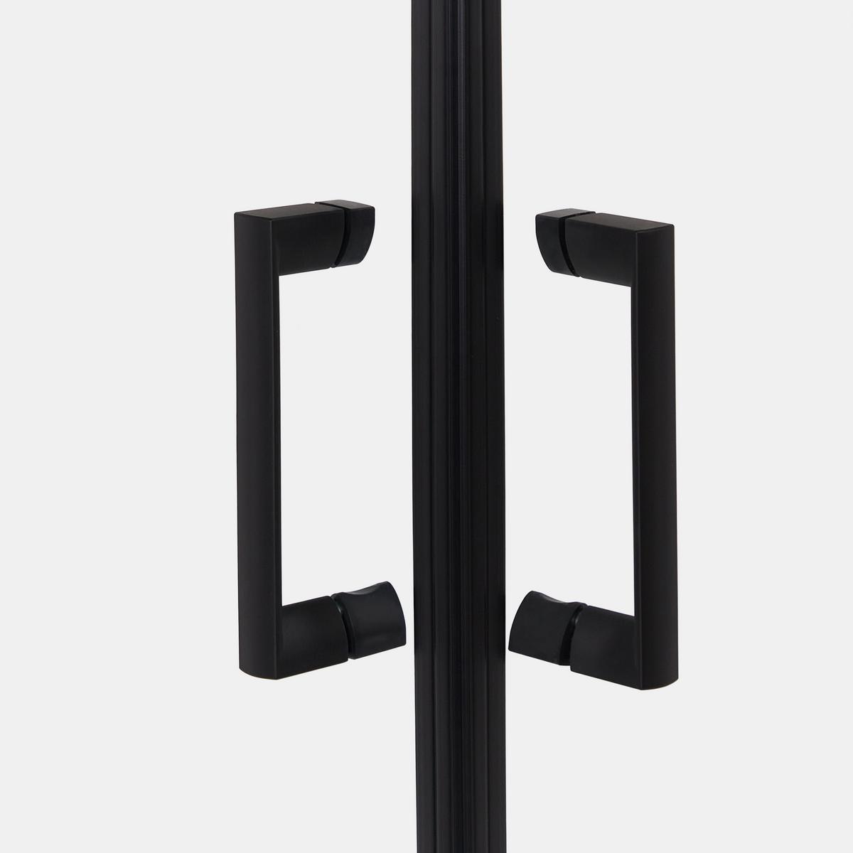 DUSCHKABINE 80/80/185 cm Schwarz Tela - Transparent/Schwarz, Glas (80/80/185cm) - Beliani