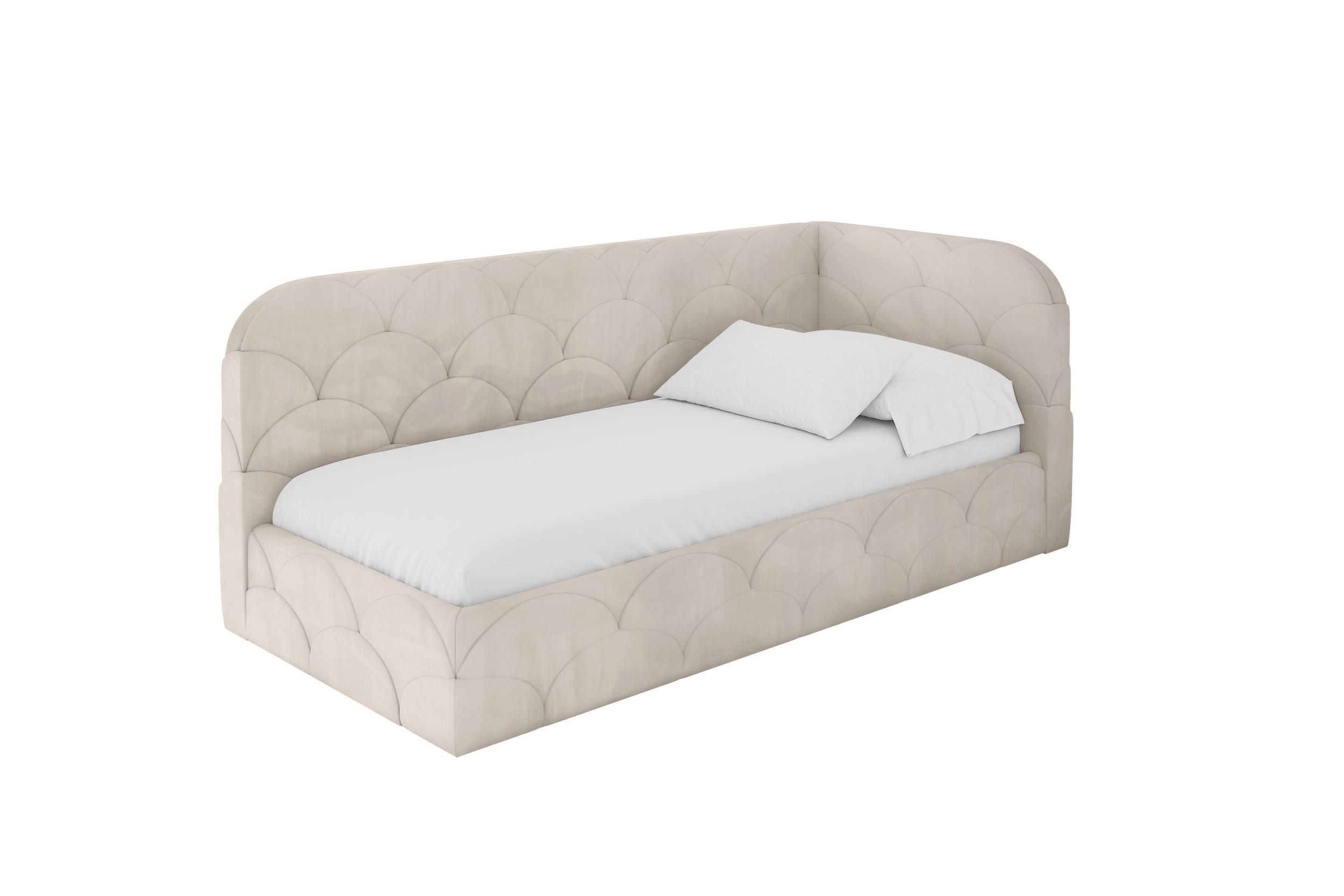 EINZELLBETT Jugendbett mit Bettkasten, Links - ELRY 100x200 Beige - Ecru, Holzwerkstoff/Textil (100/200cm) - ALTDECOR