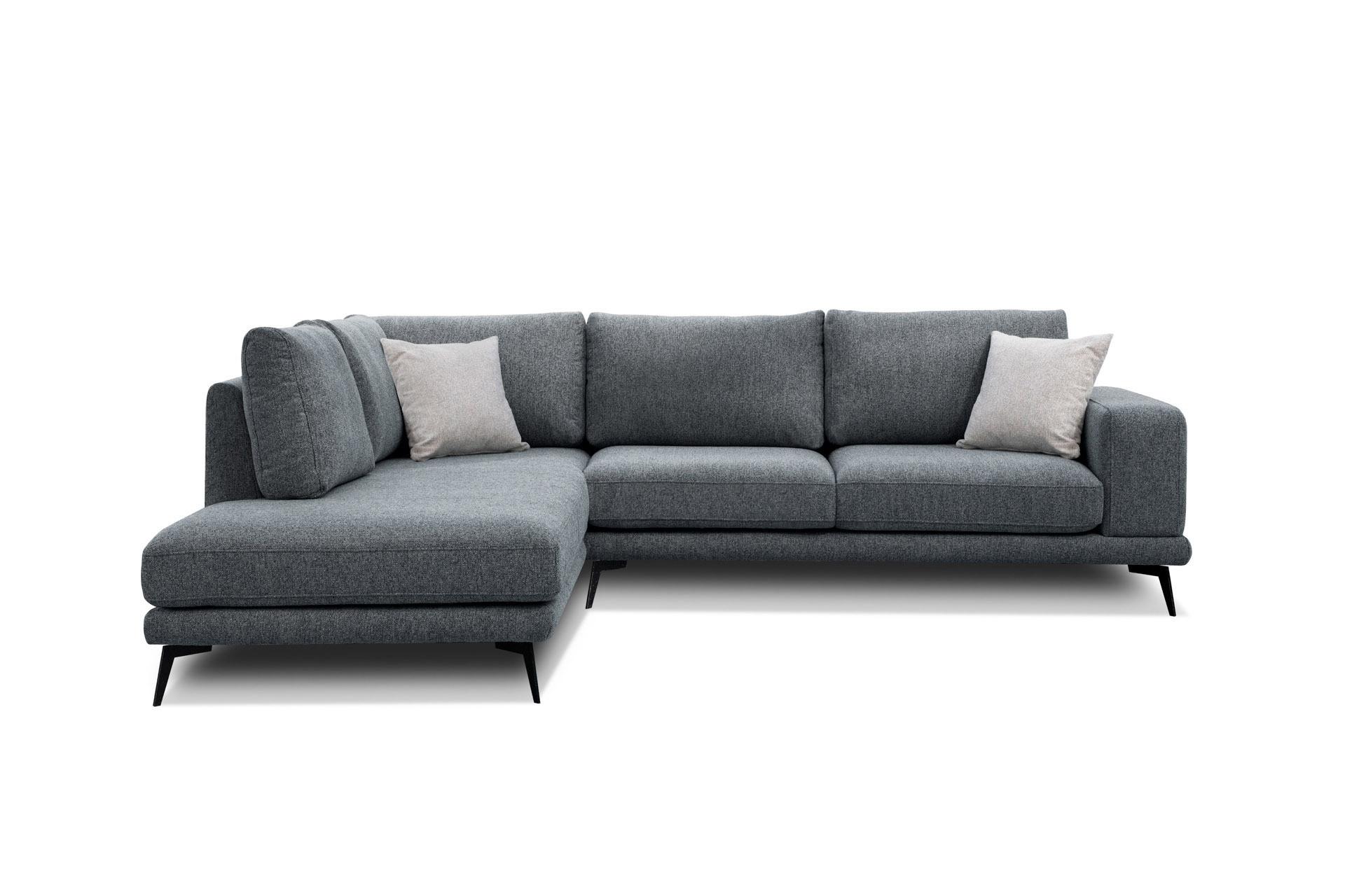 ECKSOFA MEDIOLANE 5-Sitzer, dunkelgrau - Dunkelgrau, Holzwerkstoff/Textil (219/282cm) - Wozimo