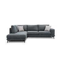 ECKSOFA MEDIOLANE 5-Sitzer, dunkelgrau - Dunkelgrau, Holzwerkstoff/Textil (219/282cm) - Wozimo